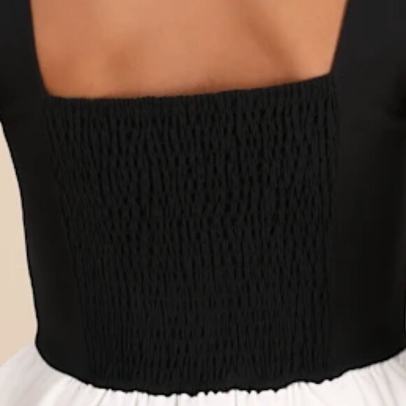 Lulus Zoja Black and White Peplum Top - Picture 3 of 4